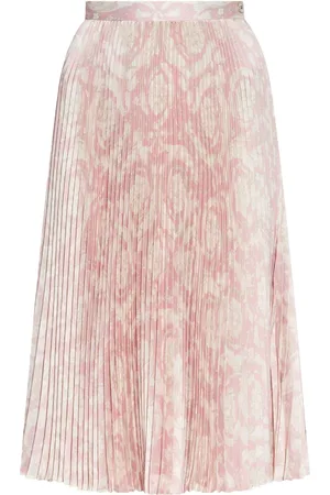 VERSACE Falda midi plisada con estampado Barroco