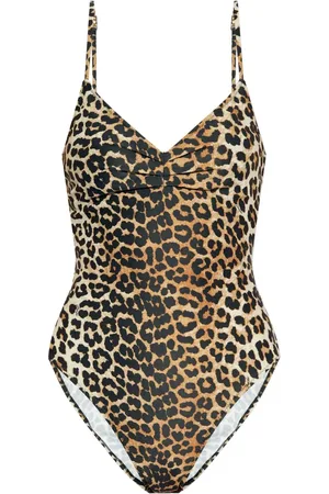 Ganni Traje de baño con estampado de leopardo