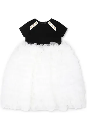Balmain Vestido de tul con volantes