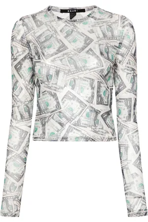 KSUBI Playera con estampado de papel