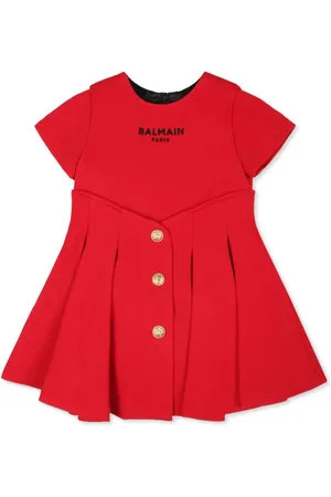 Balmain Set de romper y vestido plisado con logo bordado