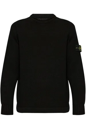 Stone Island Suéter tejido de canalé con distintivo Compass