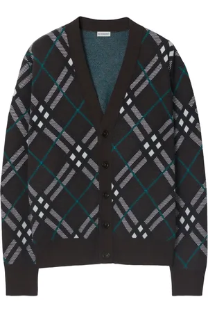 Burberry Cárdigan con cuello en V y estampado de cuadros
