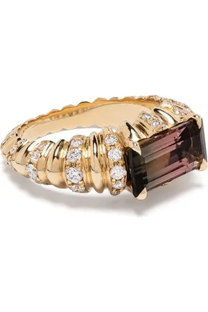 Lizzie Mandler Anillo One of a Kind Fluted Crescent en oro amarillo de 18kt