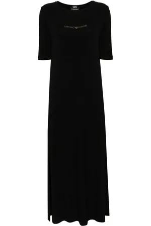 Emporio Armani Vestido estilo playera midi con detalles del logo