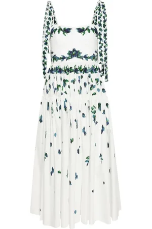 Erdem Vestido midi a capas con estampado floral