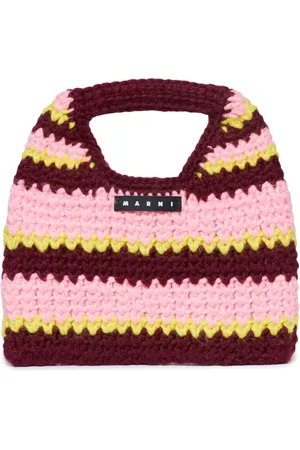 Marni Bolsa tejida de crochet con motivo de rayas