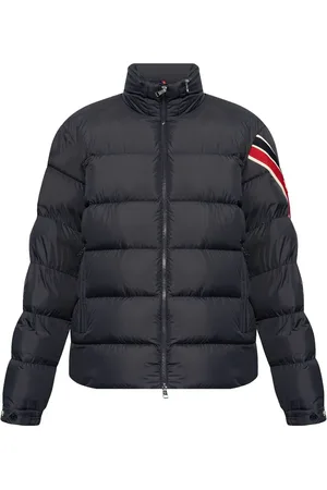 Moncler Chamarra capitonada con motivo de rayas y parche del logo