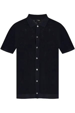 THEORY Playera tipo polo con diseño flojo