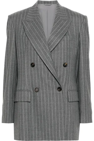 Brunello Cucinelli Blazer con rayas diplomáticas estampadas