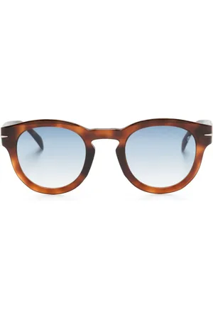 DB EYEWEAR BY DAVID BECKHAM Lentes de sol con armazón redonda estilo carey
