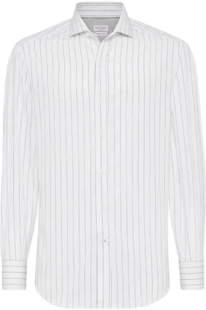 Brunello Cucinelli Camisa con rayas estampadas