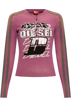 Diesel Playera manga larga con logo estampado