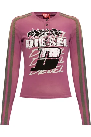Diesel Playera manga larga con logo estampado
