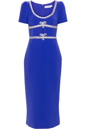 Self-Portrait Vestido midi con detalles de cristal