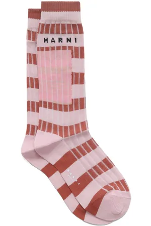 Marni Calcetines tejidos con logo en intarsia