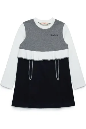 Marni Vestido manga larga con diseño patchwork