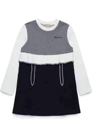 Marni Vestido manga larga con diseño patchwork