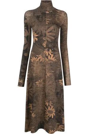 Maison Margiela Vestido midi con estampado floral