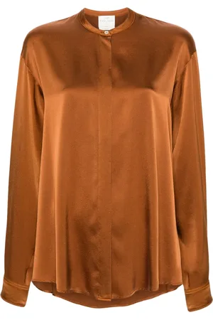 FORTE FORTE Camisa satinada con cuello mao