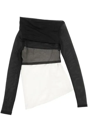 Maison Margiela Top semitransparente con diseño asimétrico