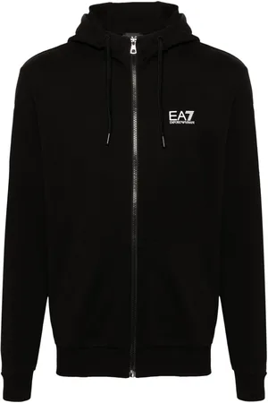 EA7 Hoodie con cierre y logo estampado