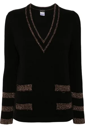 CHANEL Suéter con cuello en V 2004