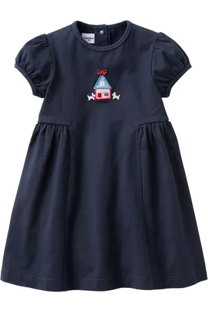 Familiar Vestido midi con motivo bordado