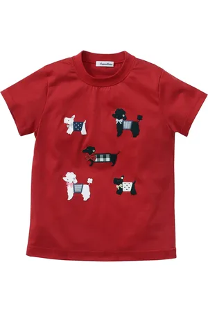Familiar Playera con perro bordado