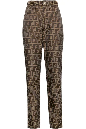 Fendi Pantalones tapered con motivo Zucca 1990-2000