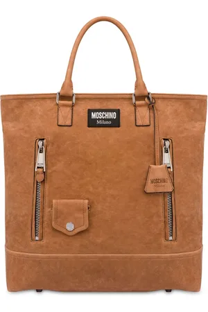 Moschino Tote de gamuza con aplique del logo