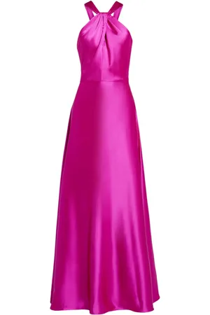 Amsale Vestido de fiesta satén con cuello halter