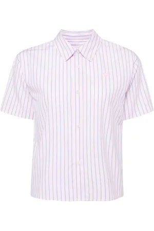 Chocoolate Camisa de popelina con logo bordado y motivo de rayas