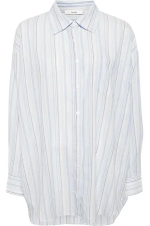 B+AB Camisa con botones y rayas estampadas
