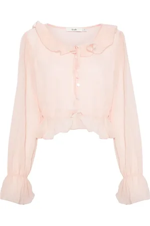 B+AB Blusa corta semitransparente