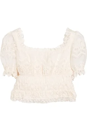 B+AB Top corto con encaje floral
