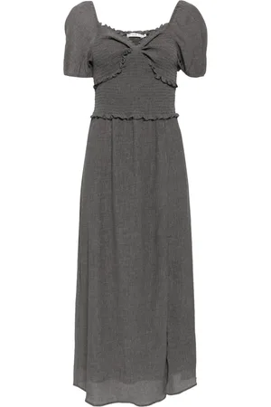 B+AB Vestido midi con detalles de volantes