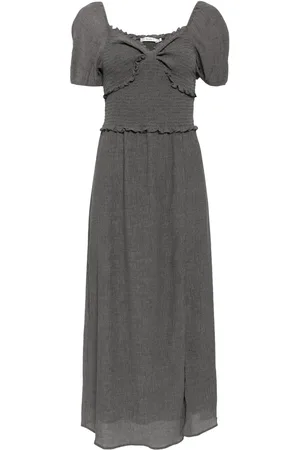 B+AB Vestido midi con detalles de volantes