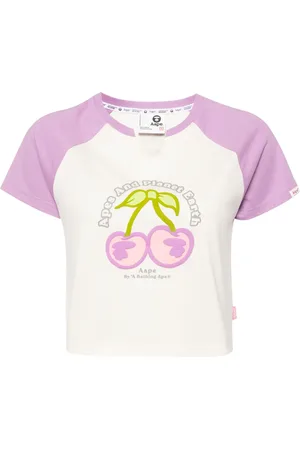 A Bathing Ape Playera corta con cerezas estampadas