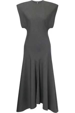 Serafini Vestido midi con dobladillo asimétrico