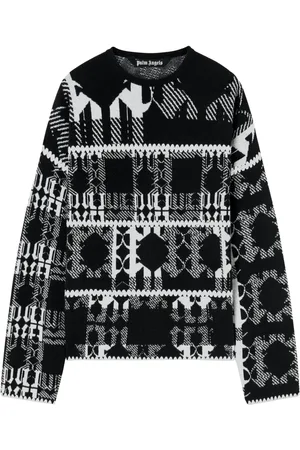 Palm Angels Suéter tejido con monograma en intarsia