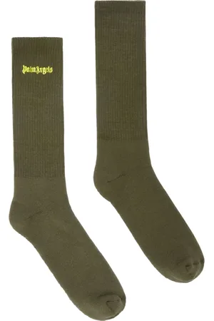 Palm Angels Calcetines tejidos de canalé con logo bordado
