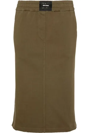 Palm Angels Falda midi con parche del logo