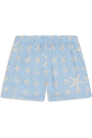VERSACE Shorts con logo bordado y estampado de estrellas de mar