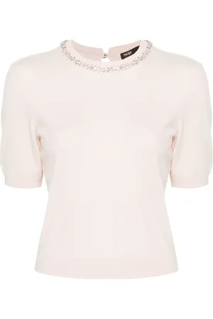 Maje Top tejido con detalles de cristal