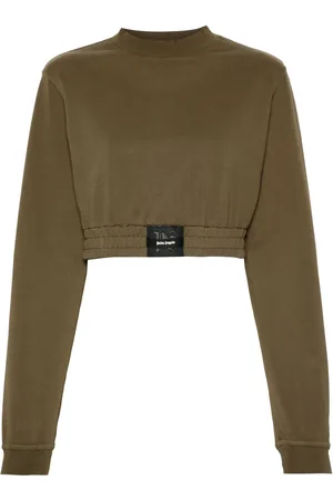 Palm Angels Sudadera corta con efecto envejecido y parche del logo
