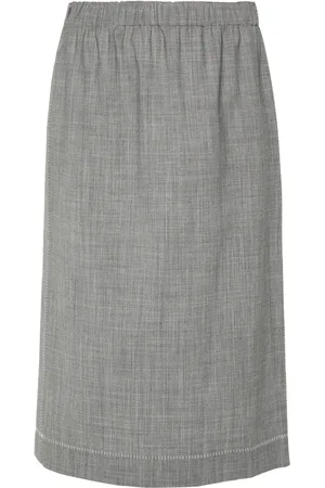 Fabiana Filippi Falda de chambray con costuras decorativas