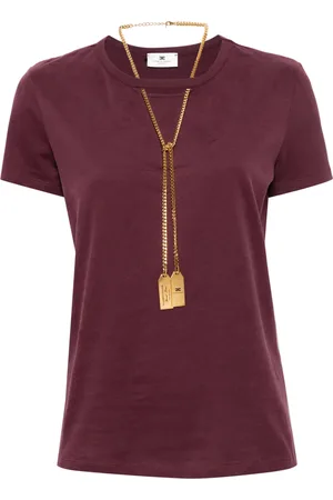 Elisabetta Franchi Playera con collar y cuello redondo
