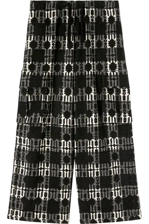 Palm Angels Pantalones anchos con monograma en jacquard
