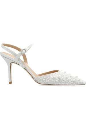Stuart Weitzman Zapatillas con detalles de perlas y tacón de 85mm